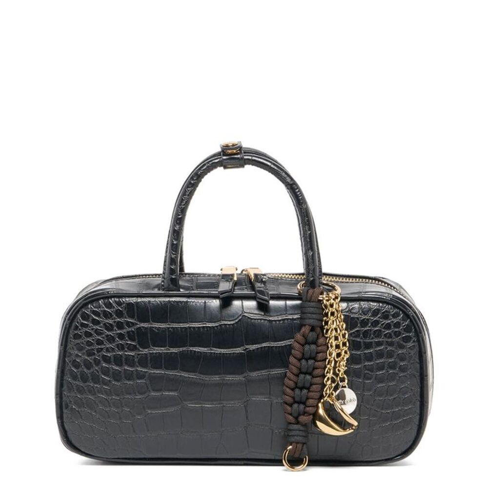 Dolce Vita Flyn Croco Satchel, Black